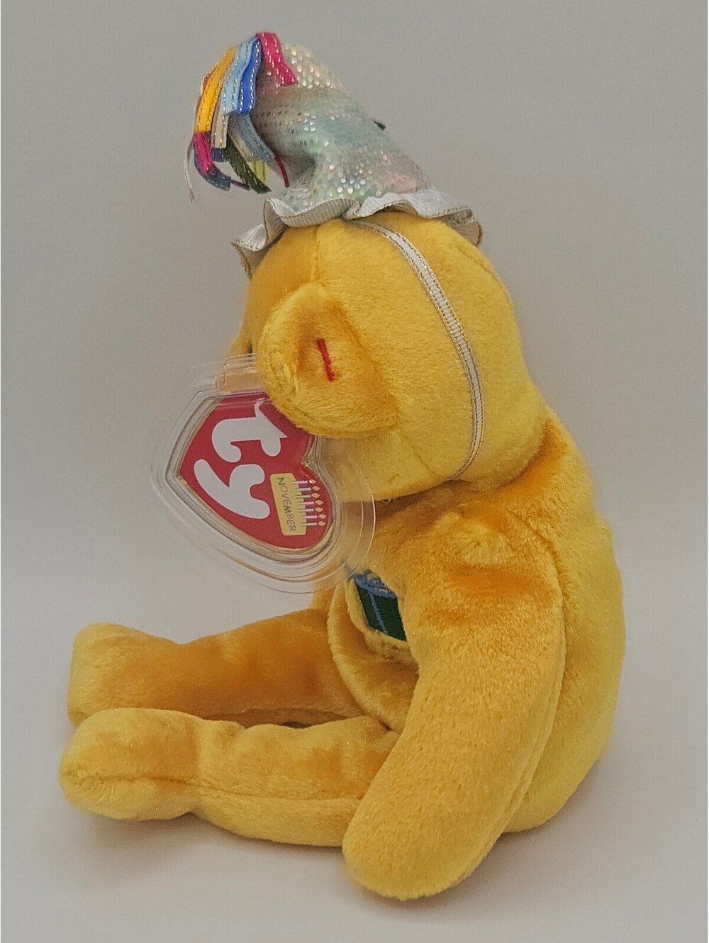 Ty Beanie Babies November Birthday Bear Yellow Plush w/ Tags - Picture 2 of 7